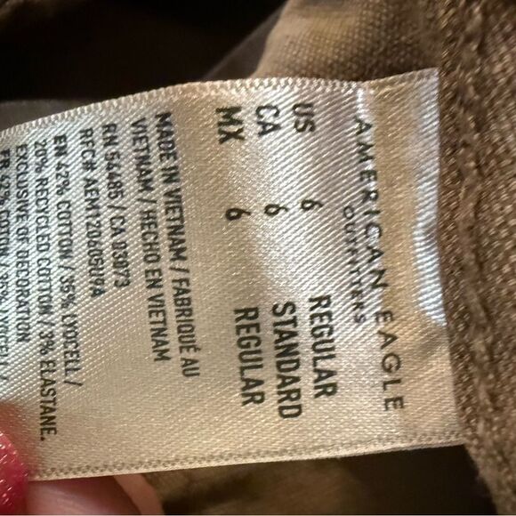 American Eagle size 6 brown stovepipe stretch utility pants - Picture 10 of 11